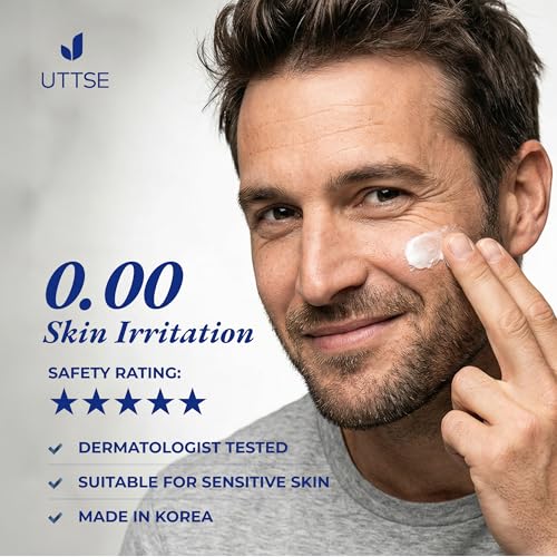 Image of Uttse 6-in-1 Mens Face Moisturizer: Face Cream for Men - Reduce the Look of Eye Bags, Dark Circles, and Puffiness - Skin Care for Men - Made in Korea