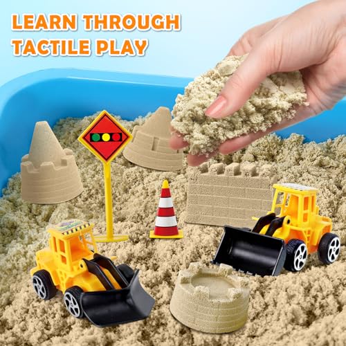 Image of Sensory Bin Construction Kit with Sensory Sand | Play Sand, Pretend Play Beach Toy, Sandbox for Girls and Boys