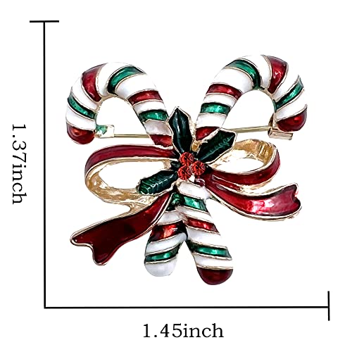 XGALBLA Christmas Brooch Pins, Rhinestone Crystal Enamel Christmas Jewelry Gift for Women Girls2