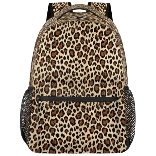 Mochila de viaje ligera con estampado de leopardo para adolescentes