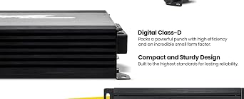 Stinger Audio MT20001 Compact Digital Class D Monoblock 2000W RMS Car Audio Subwoofer Amplifier with Remote Control Bass Knob, Bass Boost, HEXFET MOSFET, Low-Pass Crossover, Subsonic Filter
