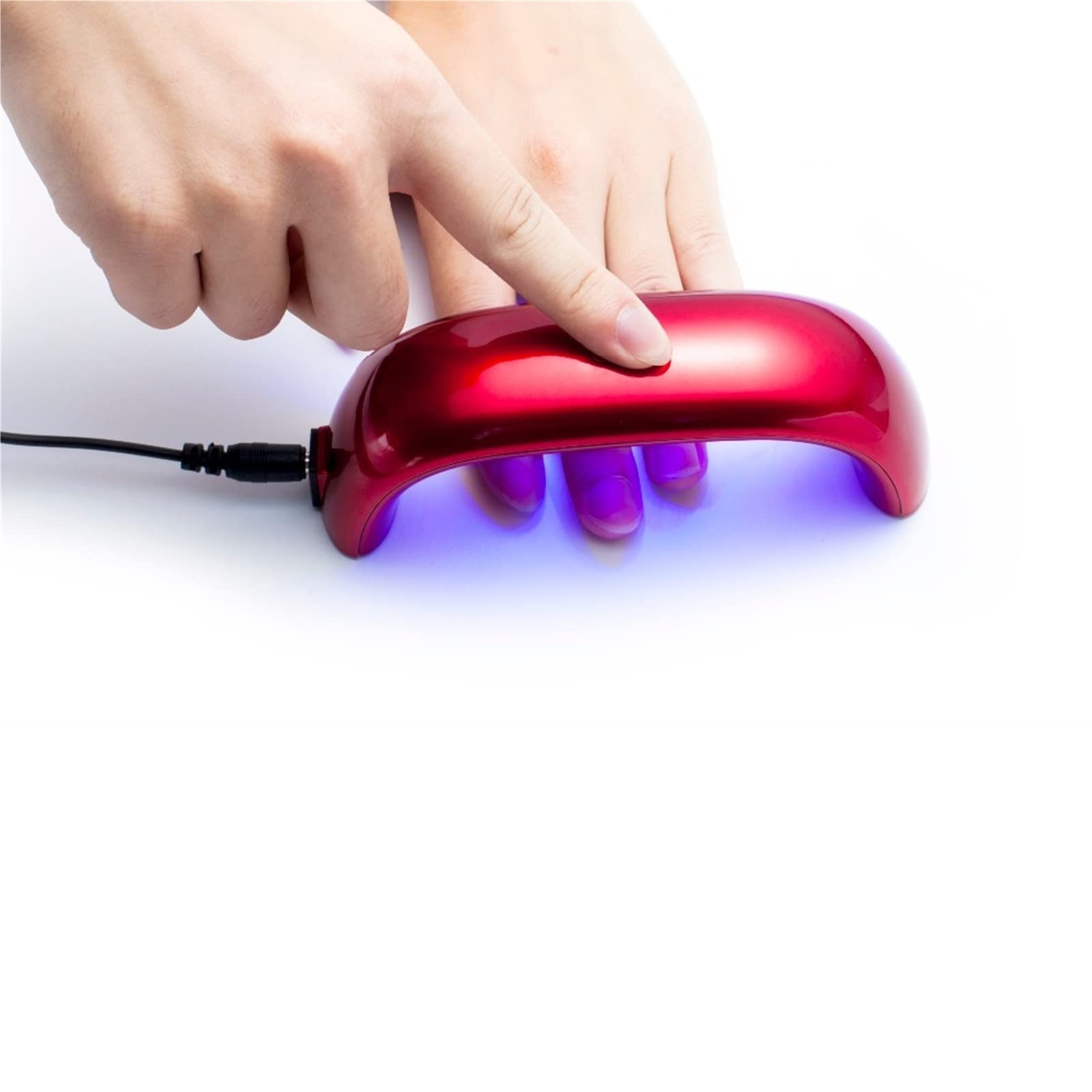 Asciuga Unghie, Lampada LED Portatile Economica, Foro Rotondo in plastica, Ricarica, Nail Art ad Asciugatura Rapida, Arcobaleno Luminoso Preferito(Rot)