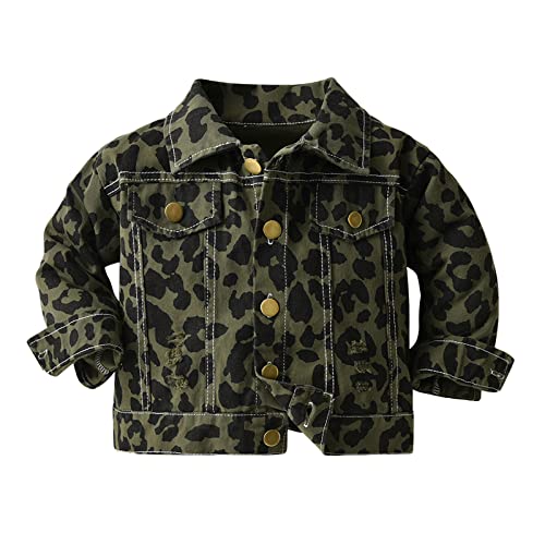 Little Boys Girls Basic Jacket Camouflage Denim Coat Spring Classic Long Sleeve Tops Button Down Outerwear