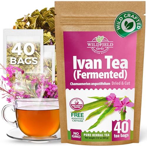 Image of 40 Bags Ivan Tea Siberian Fireweed Tea Herb Blooming Sally (Chamerion Angustifolium) - Ivan Chai 40 Count 1.5 g Bags Epilobium Angustifolium Иван Чай