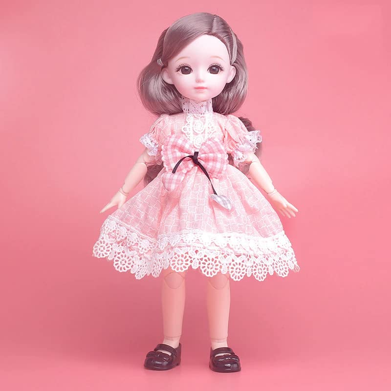 Image of DSR inchBJD Dolls 30CM 13 Ball Jointed Doll with Full Set Clothes Shoes Wig Makeup Gift for Girls Best Gift -(M I X)(30CM-Multi Color-Pink)