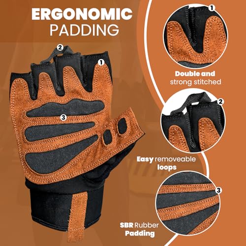 WFX Weightlifting Gym Gloves Fitness Workout with Wrist Wrap Support, Non-Slip Grip, Breathable, Padded Palm Protection Training Gloves for Men & Women, Ideal for Gym - Image 4