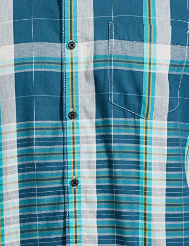Image of blackberrys Men Slim Fit Urban Teal Green Shirt (Size : 46)