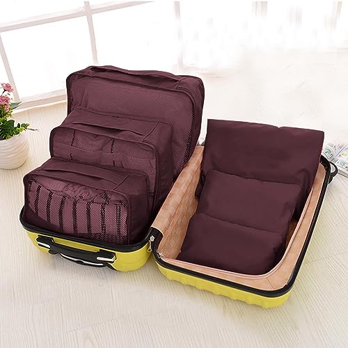 Bolsas de almacenamiento al vacío de almacenamiento inteligente, bolsa de almacenamiento portátil de gran capacidad, clasificación de equipaje, 6 piezas, accesorios para laptop (C, talla única)