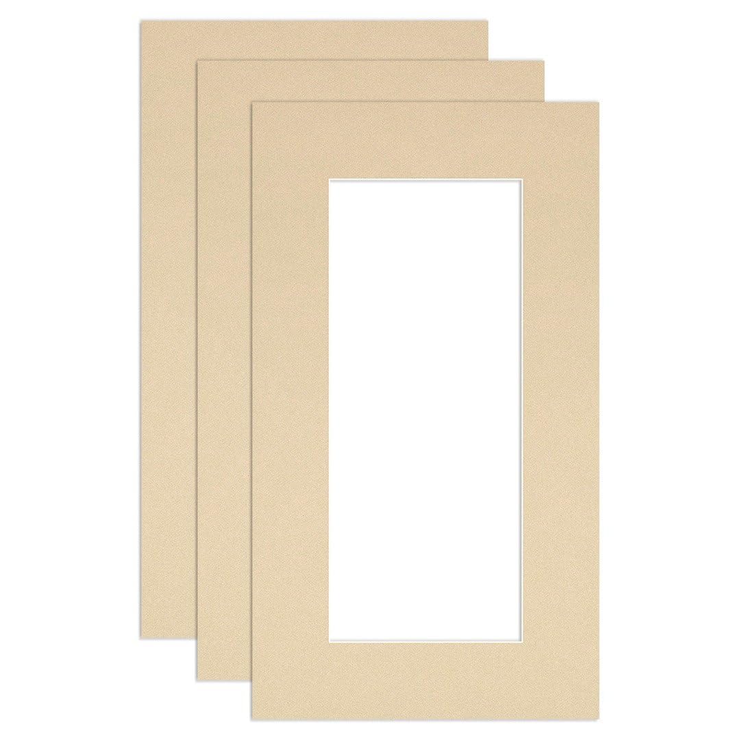 Procut Global 16x9" Ivory Picture Mounts to Fit 12x5" Aperture - Precision Cut Cardboard Photo Mount - Ideal for Frames, Prints, Artwork & Certificates - Sizes & Colours Available - 3 Pack