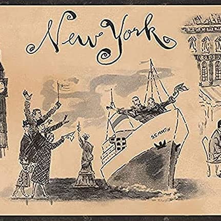 CONCORD WALLCOVERINGS ™ Frise de papier peint - Lieux géographiques - Motif rétro - Capitales New York Paris Londres Venise pour le salon - Noir et beige - 17,8 x 4,6 m - KBE65162B