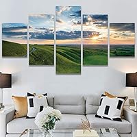 SIGNWIN 5 Panel Canvas Wall Art Modern Art Coastal Colorful Multicolor Photography Romantics Sunset for Home Decorations Ready to Hang - 60