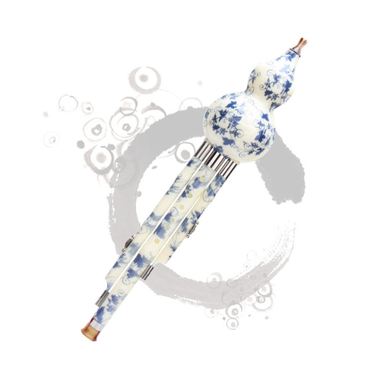 Toddmomy Chinese Traditional Instrument Cucurbit Flute Synthetic Porcelain Gourd Flute for Beginners Elegant and Design for Music Learning and Cultural Appreciation
