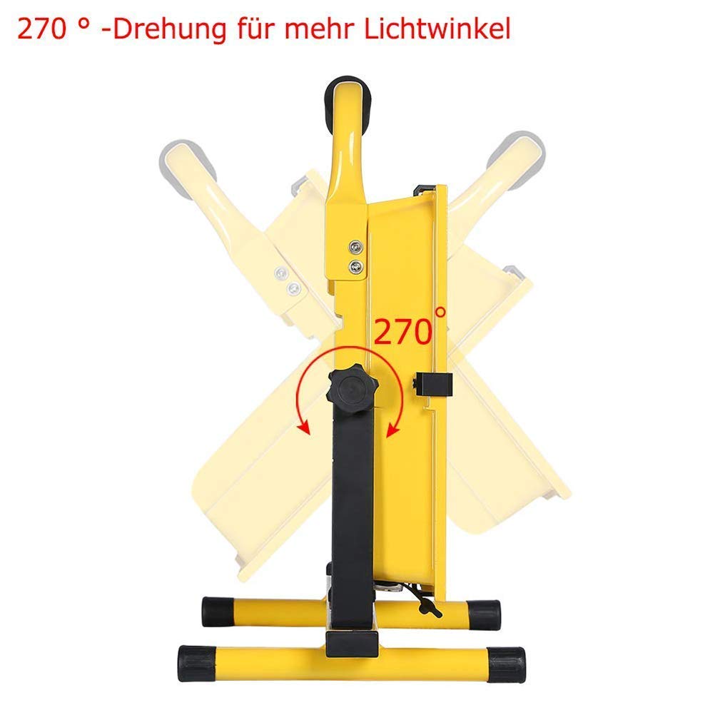 Przenośna lampa robocza LED 120 W, bezprzewodowe reflektory akumulatorowe, wodoodporne zewnętrzne światła robocze IP65 ze stojakiem, wbudowana bateria 17600 mAh, reflektory punktowe do garażu