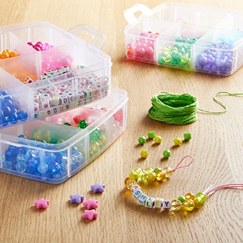 Rainbow Bead Kit Box by Creatology - Plastic Beads for Making Jewelry, Charms, Key Chains, Friendship Bracelets, and Arts & Crafts - 1 Pack