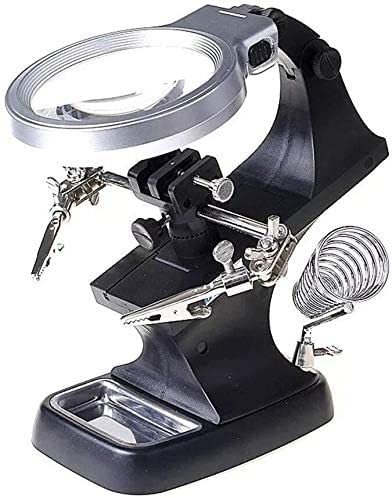 Screen Magnifier Maintenance Magnifier Tool 8X Desktop Multifunction Magnifying Glass Watch Cell Phone Electronic Welding Amplifier Magnifier with LED Light Double The Comfort