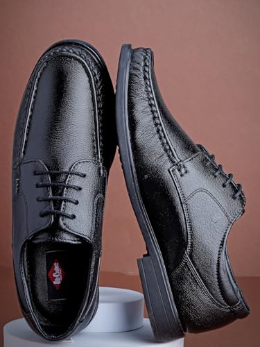 Image of Lee Cooper LC2131B3R Men's Leather Derby Formal Shoes | Lightweight, Comfortable & Stylish Lace-Ups for Office, Business