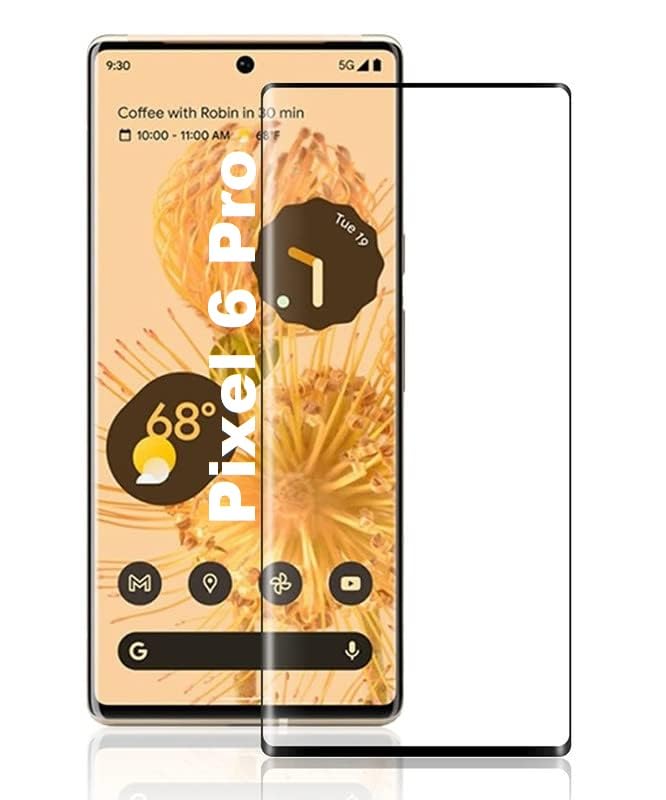 Zubitech Google Pixel 6 pro Tempered Glass Screen Protector full Glue Edge to Edge Screen Glass Anti-shatter 9H Hardness Scratch Proof 3D Curved Edges Glass Compatible for Pixel 6 pro