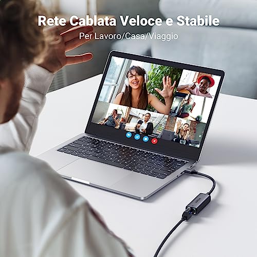 UGREEN Adattatore Ethernet USB 3.0 Gigabit 1000 Mbps Convertitore Lan RJ45 in Alluminio Compatibile con Switch Windows Mac OS Linux Mi Box - Immagine 2