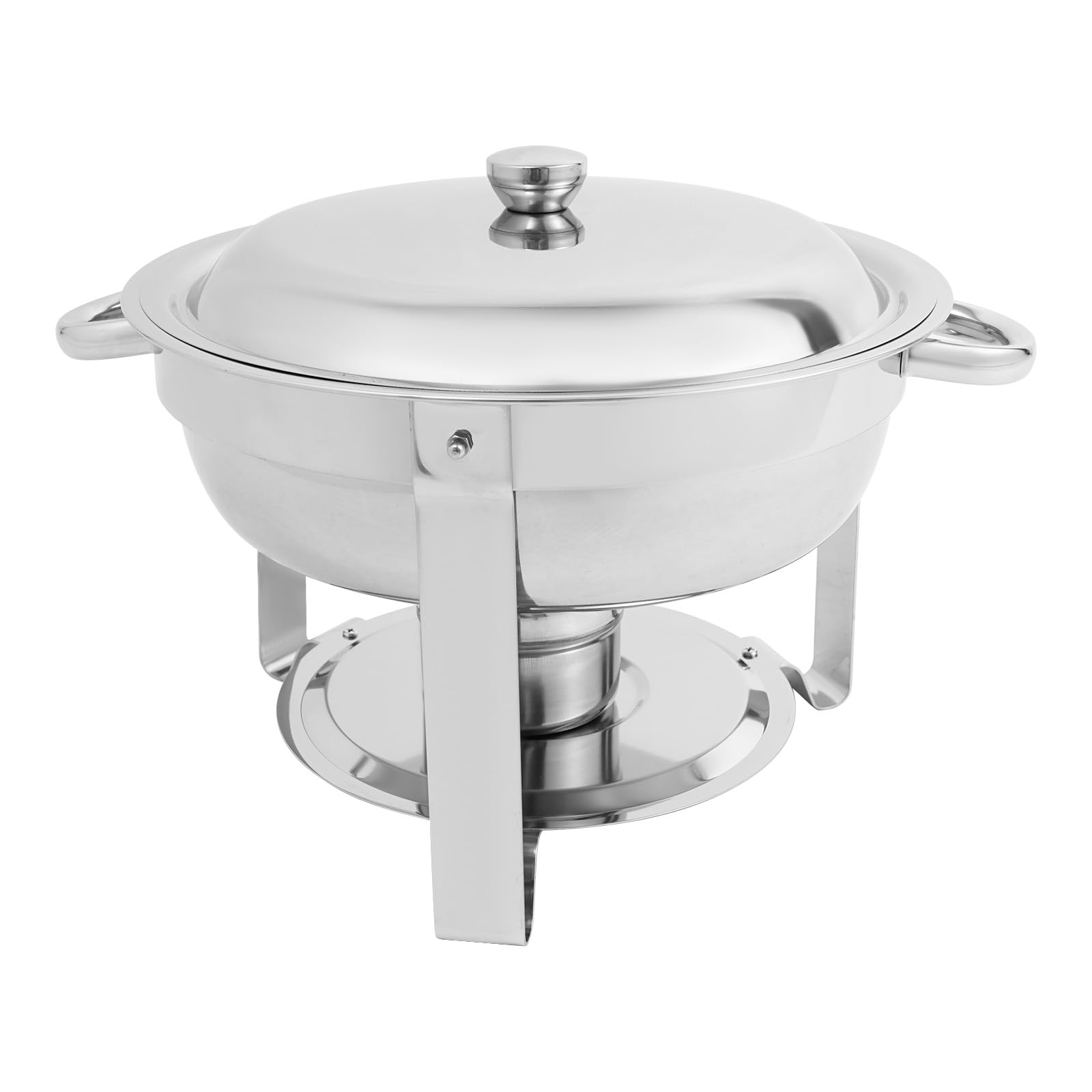 Set di 4 contenitori rotondi da 4,5 l, scaldavivande con coperchio, scalda buffet, piatti da portata a buffet in acciaio inox, per ristoranti, buffet, hotel