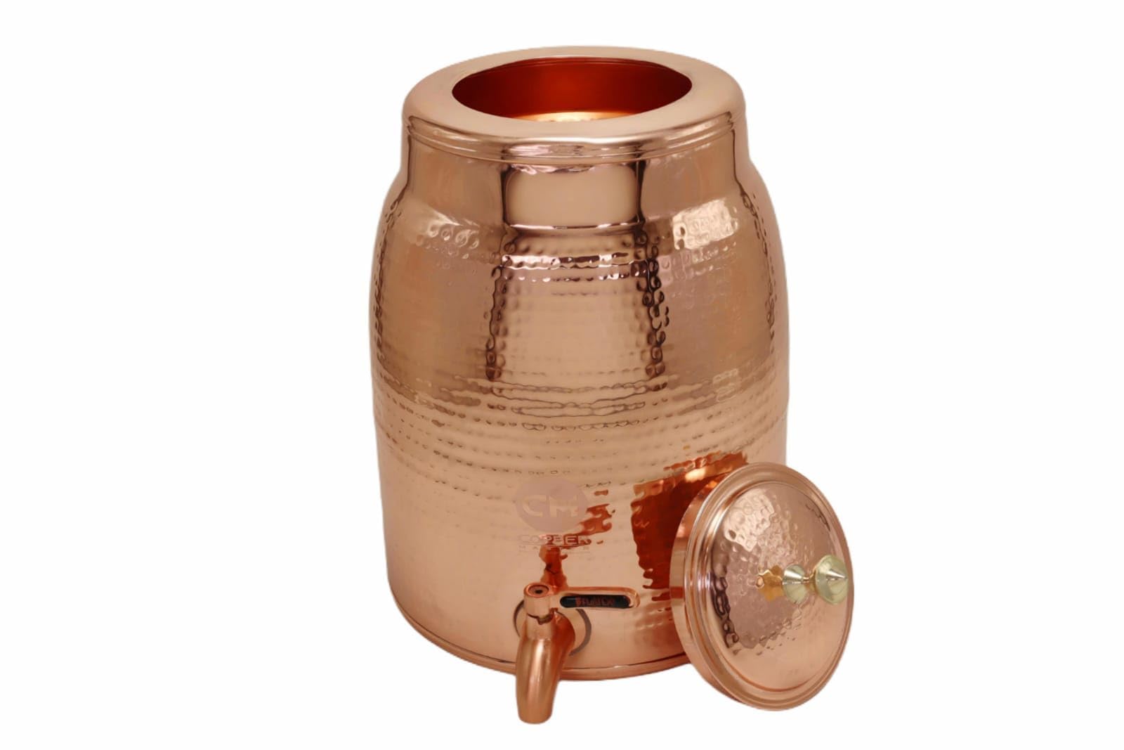Copper-Master 5 Litre Rudra Hammered Copper Water Dispenser (Matka) Container Pot with Pure Copper and Ayurvedic Health Benefits (50000 ml)-image-9