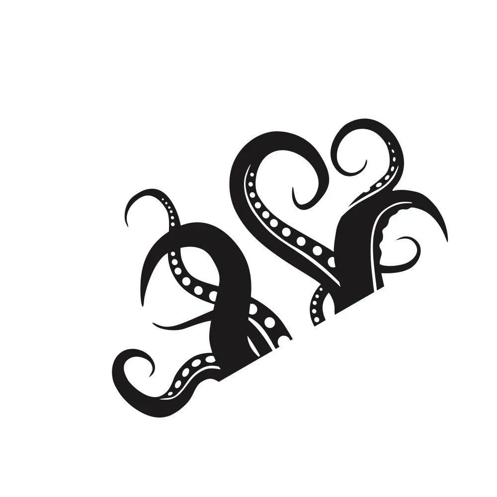Dabhuoc Glossy Black Car Hood Sticker Artistic Octopus Tentacles Marine Animals Vinyl Decal Personalized Car Body(,96X54cm)