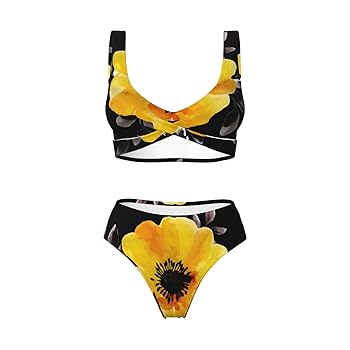 水着・ラッシュガード swim wear botanical flower yellow 水着・ラッシュガード swim wear botanical flower yellow swim