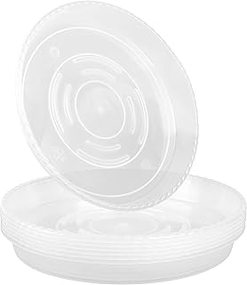 Mcomeon Plant Saucers Drip Trays, Clear Plant Saucer for Indoor & Outdoor Use, Heavy Durable Plant Pots Saucers Plant Trays, Collects Flower Pot Drainage and Excess Water, 8 Pack (12 inch)