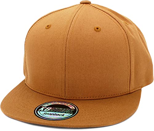 Image of KBETHOS Classic Snapback Hat Blank Cap Underbrim Cotton Wool Blend Flat Visor Adjustable Unisex