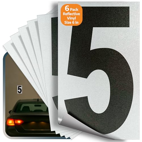 iSYFIX Black Vinyl Number 5 (Five) Stickers, 6 Inch, 6 Pack