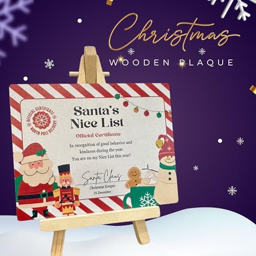 tinydabba Wooden Christmas Sign Plaque with Easel Stand by tinydabba - 3