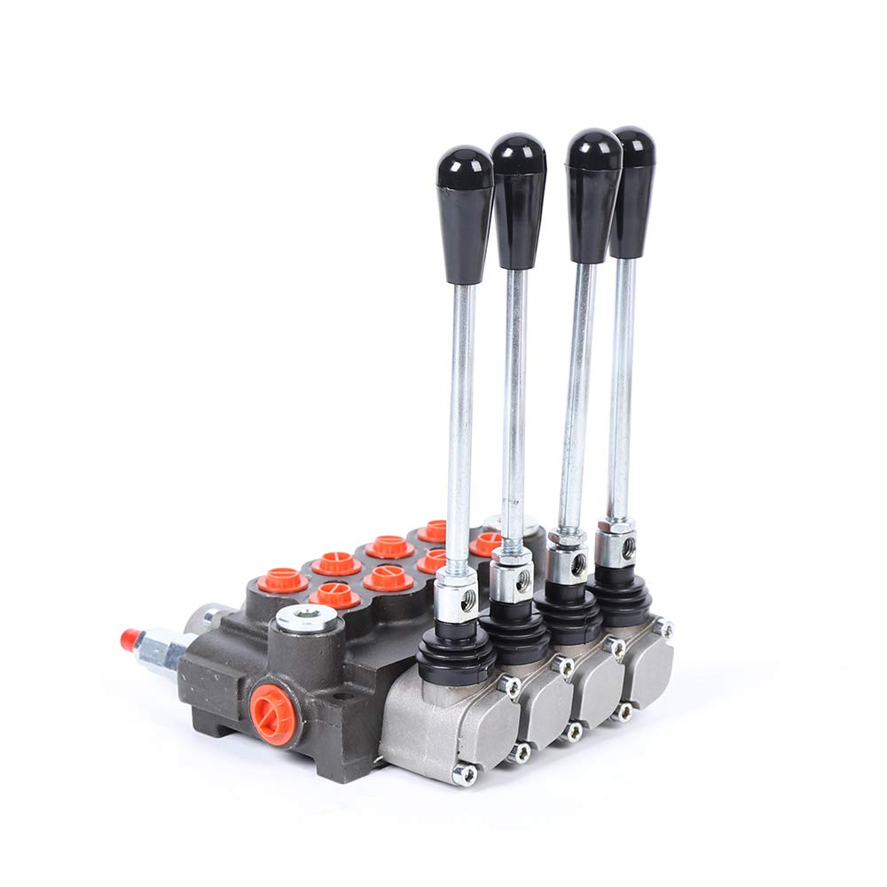 Válvula direccional hidráulica de 4 vías, 13 GPM, válvula de control hidráulico manual, para tractor, cargador, tanque