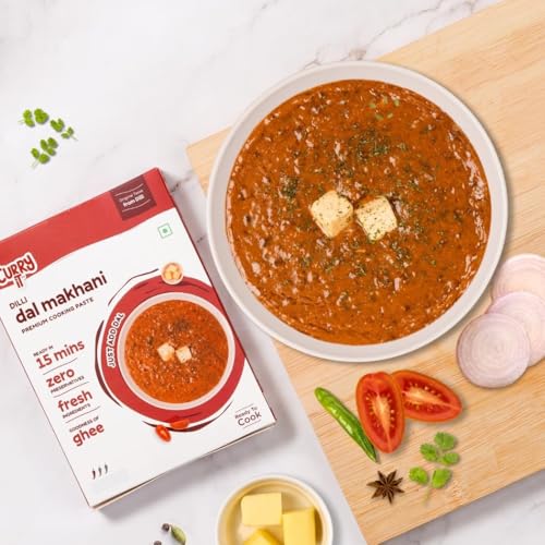 Image of CURRYiT Dilli Dal Makhni Masala Curry Paste| Ready to Cook in 15 mins | Serves 6 | Instant Food with Goodness of Ghee | No Preservatives | Eat with Chawal Roti Naan | Indian Masala Gravy (Pack of 1)