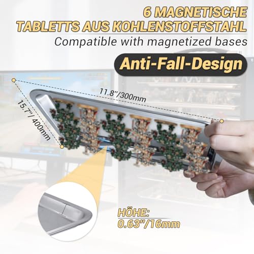 Miniaturen-Transportkoffer für Sammlerstücke, Holz-Miniaturen Aufbewahrungs- und Vitrinenkoffer für Figuren und Actionfiguren, Tragbarer Figuren-Display- und Transportkoffer (Schwarz Figurenbox)