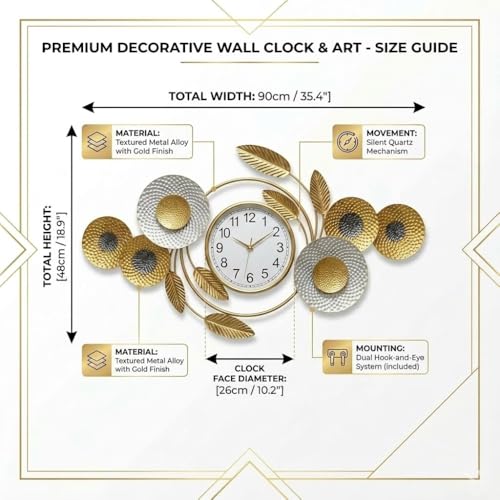 Image of Lucario Luxury Look Deer Round Wall Hanging Double Sided 2 Faces Retro Station Wall Clock (LK-07)