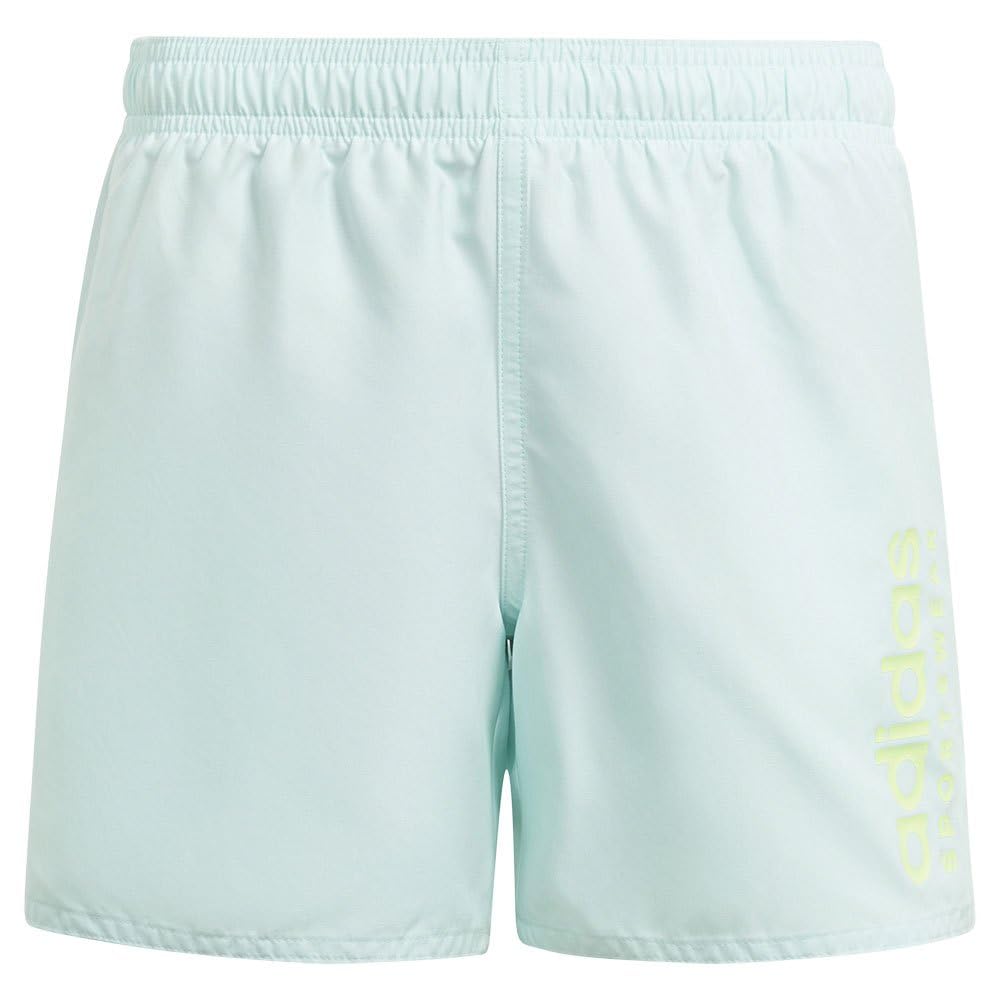 adidas Sportswear Essentials Logo CLX Swim Shorts Kids Traje de baño de una Sola Pieza, Semi Flash Aqua/Green Spark, 11-12 Years Boy's