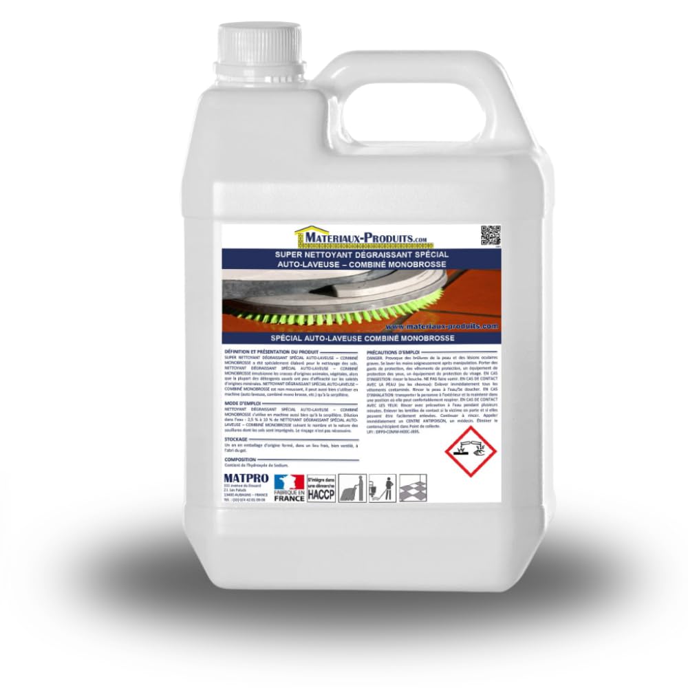 MATPRO, Super Nettoyant Dégraissant Spécial Auto-Laveuse 20L - Monobrosse, Formule Puissante, Idéal pour Nettoyage Professionnel, Compatible avec Tous Types de Surfaces