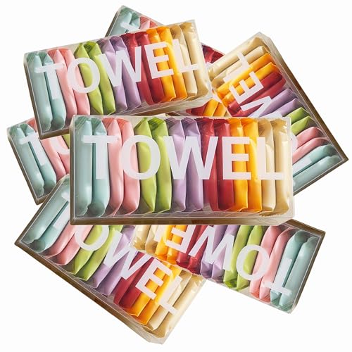 flintronic 70 Pezzi Asciugamani Monouso Compressi, Asciugamano Compresso Portatile Mini Caramelle, Asciugamani Compressi per Casa, Viaggi, Sport All'aria Aperta, Campeggio(28x24CM)