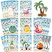 24PCS Hawaiian Summer Christmas Stickers - DIY Sticker Pack with Santa, Reindeer & Tropical Designs, Waterproof Holiday Party Favors for Scrapbooking, Water Bottles