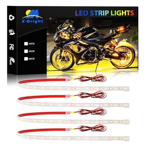 YM E-Bright Luce di Striscia Automotive LED Può Tagliare Underwater Ocean LED Illuminazione Moto Camion Golf Auto Indoor ed Outdoor Impermeabile IP68 24 pollici 72SMD 12V (4 pezzi)