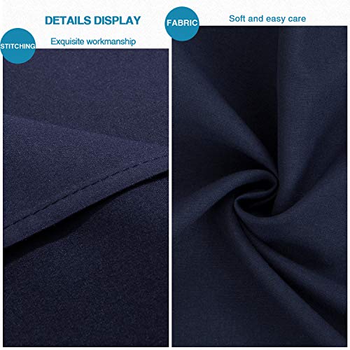 FLXXIE Microfiber Standard Pillow Shams Set of 2, Fade, Wrinkle and Shrinkage Resistant Soft Pillow Covers with Envelope Closure Euro Sham Covers (Navy Blue, 20x26 Inches) - Thumbnail 3