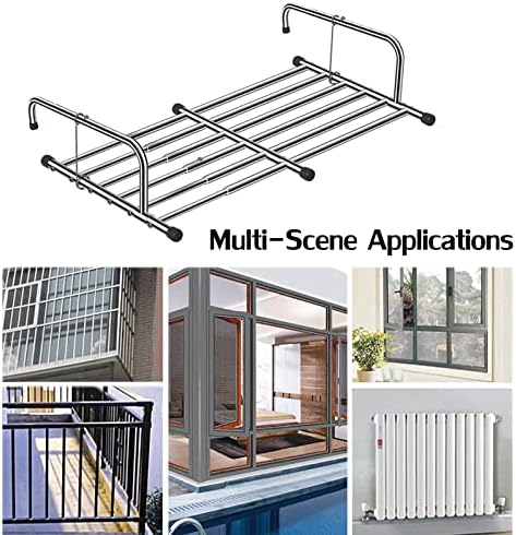 Stainless Steel Folding Drying Rack - Space-Saving Laundry Organizer for Clothes, Shoes & Plants - Retractable, Collapsible Design for Balcony & Wall-Mounted Use