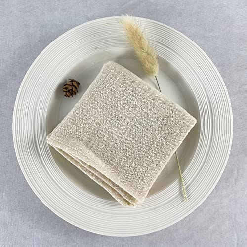 EHLDekol Gauze Cloth Napkins 6 Pack 16x16 Inches 100% Natural Soft Cotton Weddings Decorative Parties Family Everyday Use Bulk Linen Dinner Napkins (Light Begie, 6 Pack) by EHLDekol - Used condition - Image 4