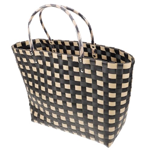Paquet cabas grand format tissé main pour femme : panier de plage spacieux et grand sac de courses