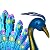 BAENRCY Small Peacock Statue Animal Sculpture Garden Decoration Metal Yard Art for Yard Outdoor Decoration (Purple)