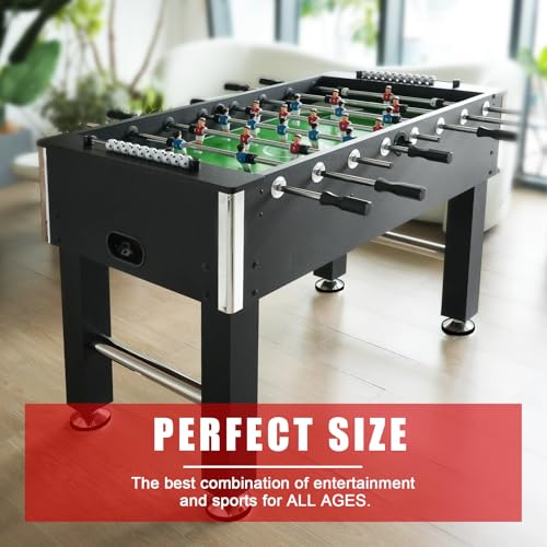 Seydrey 55\" Competition Sized Foosball Table, Arcade Table Soccer for Home with Leg Levelers & Heavy-Duty Legs, Perfect for Family (Black) - Thumbnail 2