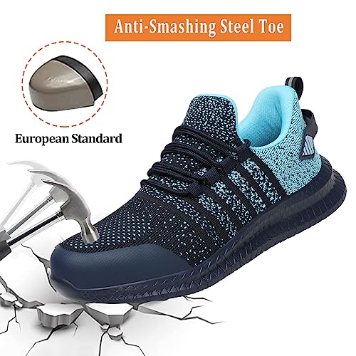 Image of Steel Toe Shoes for Men and Women Comfortable Lightweight Work Safety Shoes Puncture Proof Slip Resistant Indestructible Sneakers Construction Work Utility