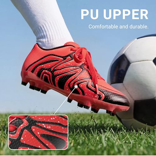 DREAM PAIRS Boys Girls Baseball Soccer Cleats,Red,11 Little Kid - image 5