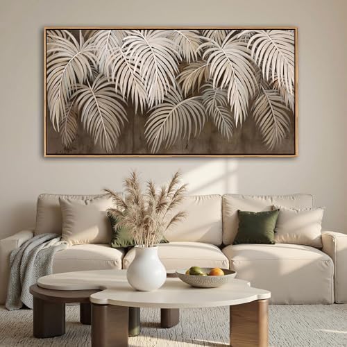 Boho Wall Art - Modern Minimalist Brown Canvas Artwork,Neutral Pi...
