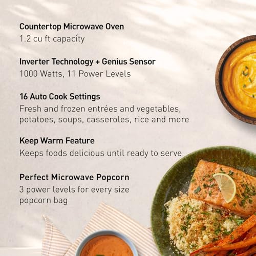 Panasonic NN-SN68KS Compact Microwave Oven with 1200W Power, Sensor Cooking, Popcorn Button, Quick 30Sec & Turbo Defrost, 1.2 cu.ft, Stainless Steel - image 3