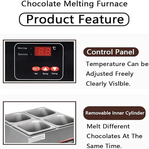 Fuente eléctrica para fundir chocolate 4 tanques miniatura 5
